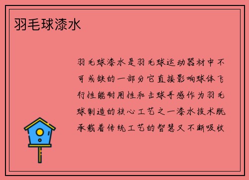 羽毛球漆水